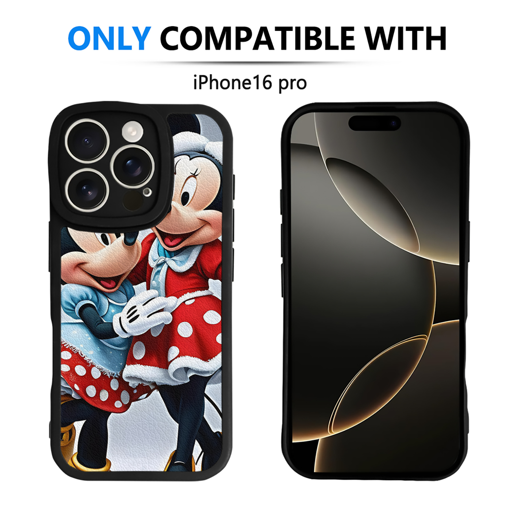 （画像用） ミッキーマウス Mickey Mouse 【iPhone 16シリーズ対応】シリコンスマホケース（レザー調） 材質：シリコン